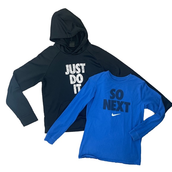 Nike Other - Nike Kids Black Hoodie and Blue Long Sleeve Shirt